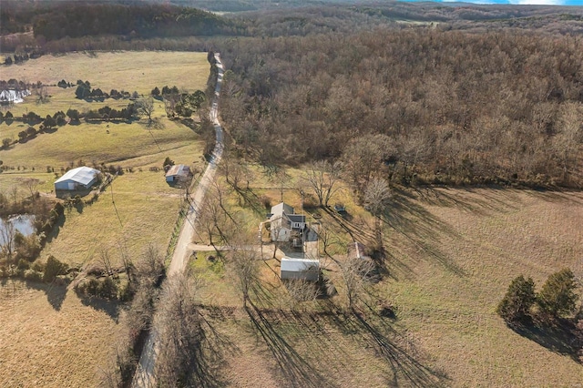 aerial view with a rural view