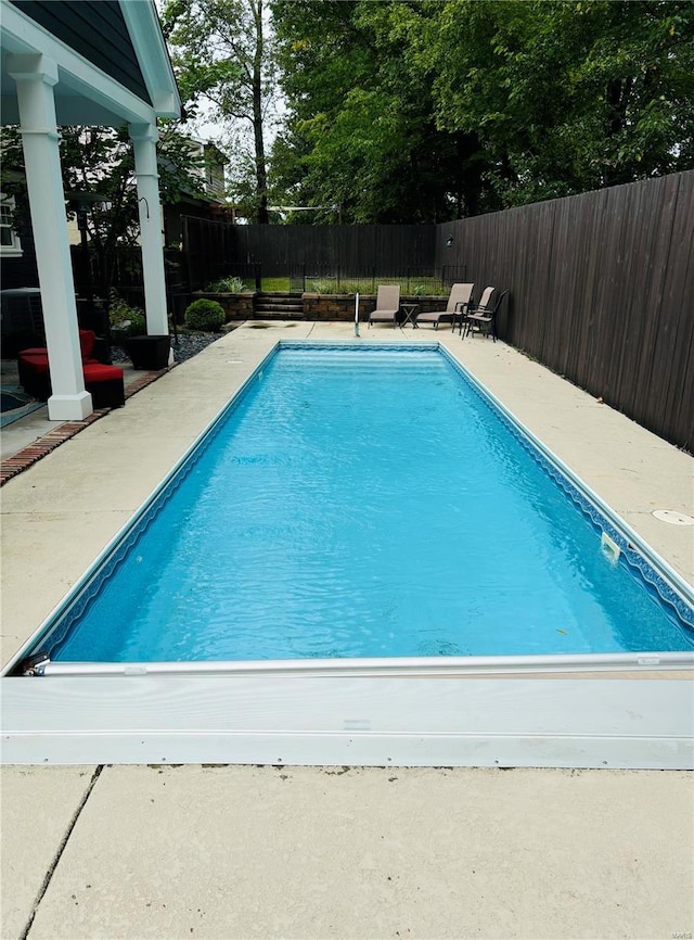 view of pool featuring a patio