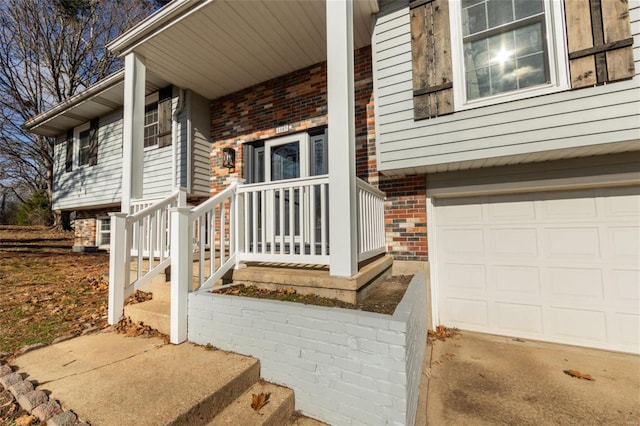 entrance to property featuring a garage