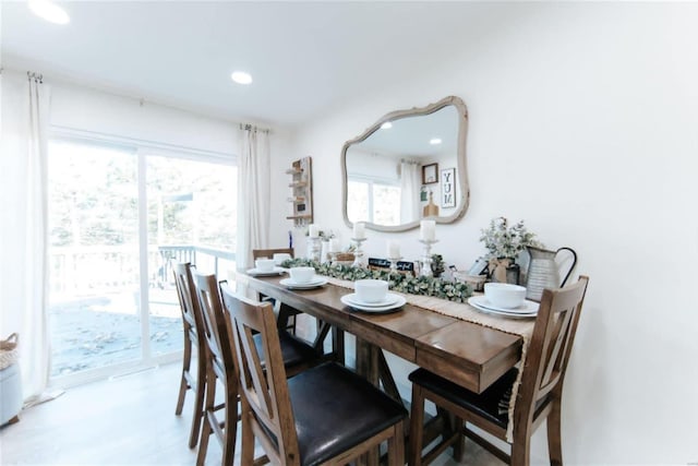 dining area featuring a healthy amount of sunlight