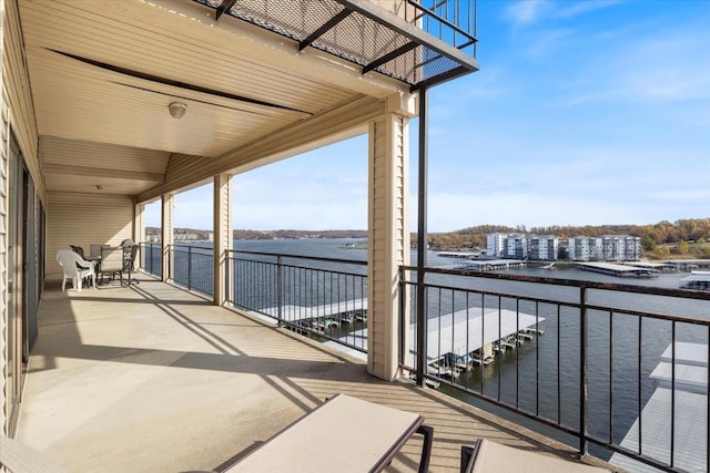 balcony with a water view