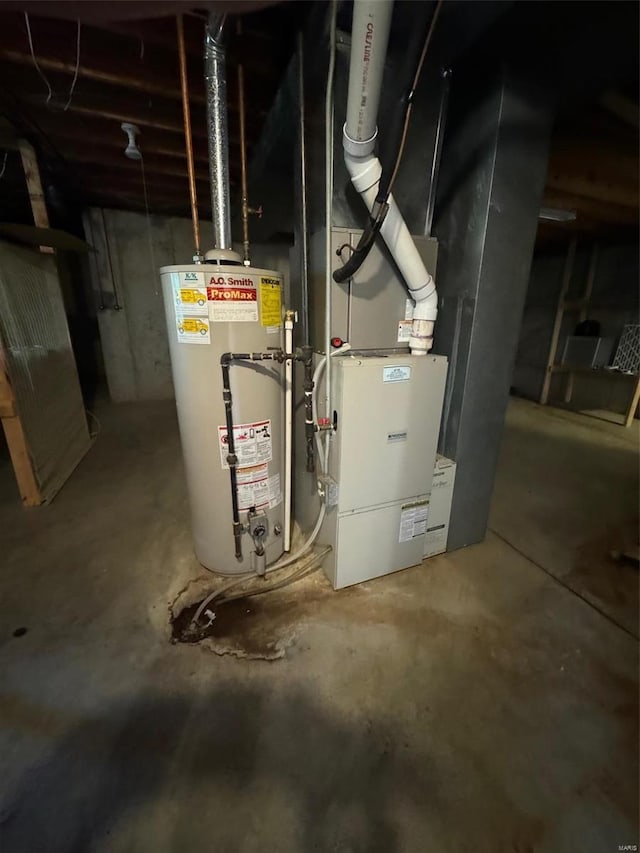 utilities featuring gas water heater