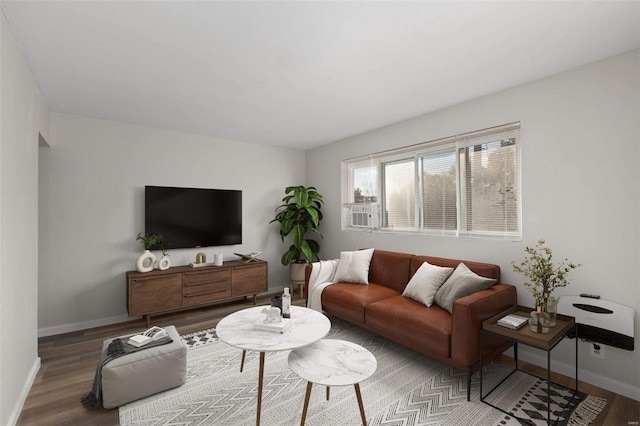 living room featuring hardwood / wood-style flooring