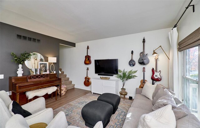 living room featuring hardwood / wood-style floors