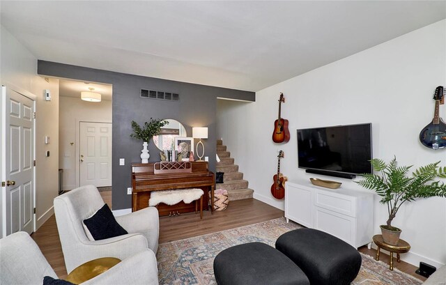 living room featuring hardwood / wood-style floors