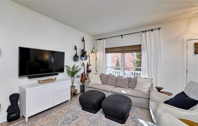 living room featuring light hardwood / wood-style flooring