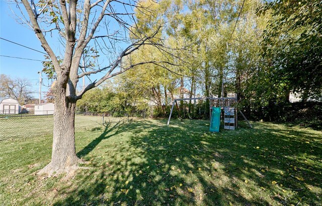 view of yard featuring a playground