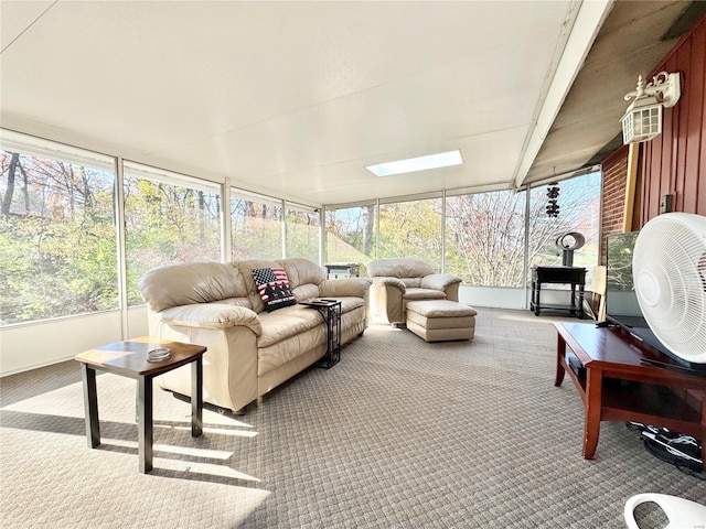 sunroom featuring a skylight