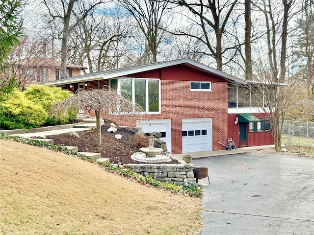 view of front of house with a garage