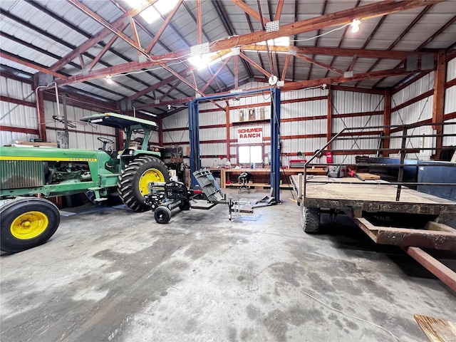 garage featuring metal wall