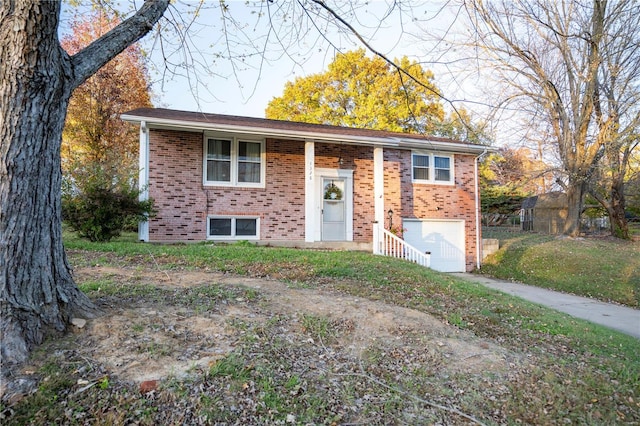 bi-level home featuring a garage