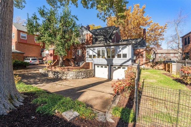 view of front of house with a garage