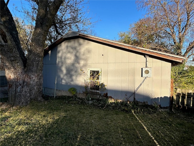 view of home's exterior featuring a lawn