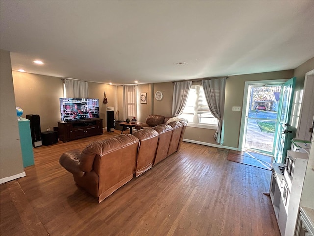 living room featuring hardwood / wood-style floors