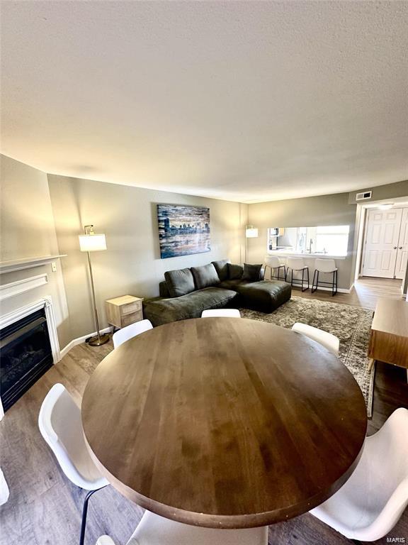 living room with wood-type flooring