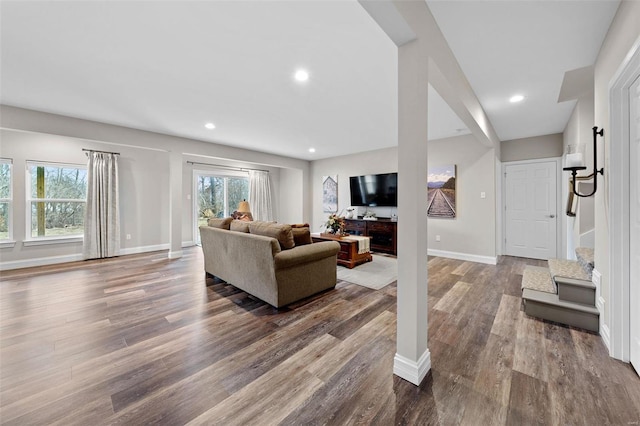 living room featuring hardwood / wood-style floors