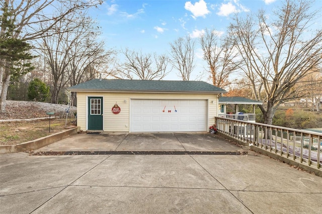 view of garage