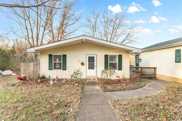 view of front of house featuring a deck