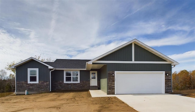 view of front of house with a garage