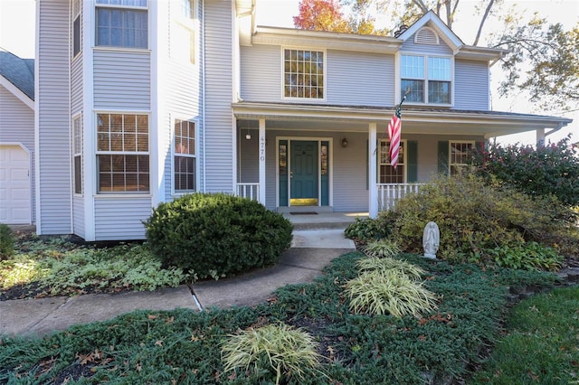 view of property with a porch