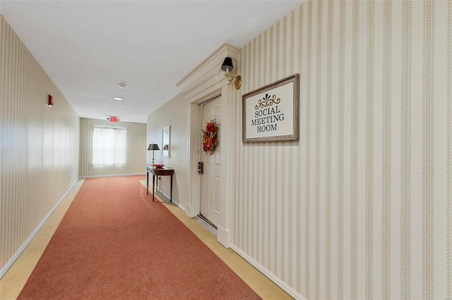 hallway with carpet