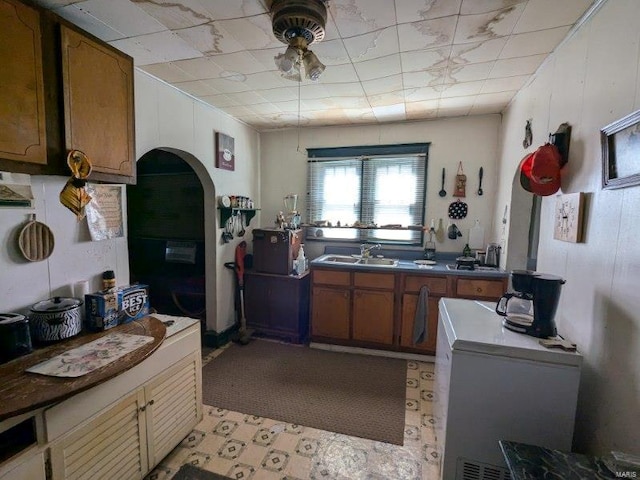 kitchen with fridge and sink