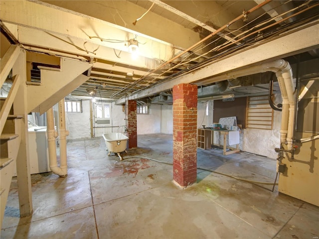 basement featuring washer / clothes dryer