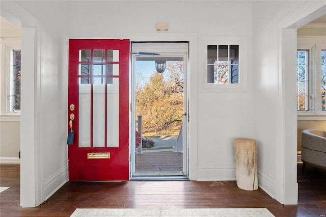 foyer featuring dark hardwood / wood-style flooring