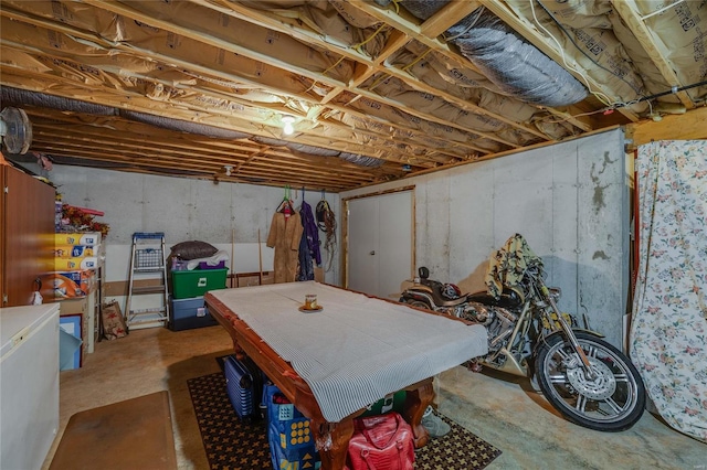 basement with billiards