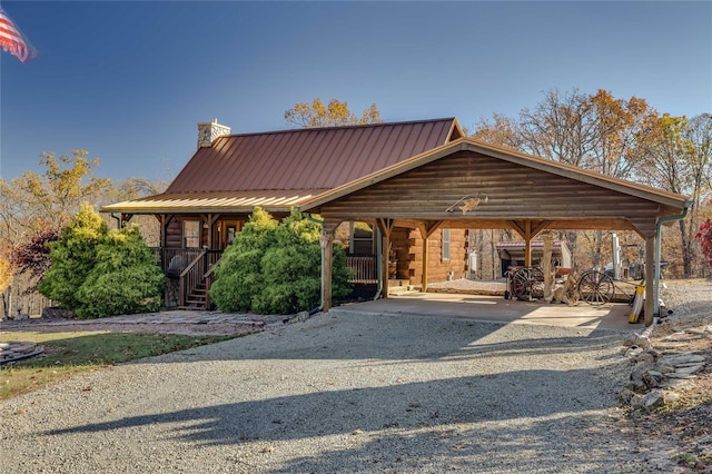 view of log-style house