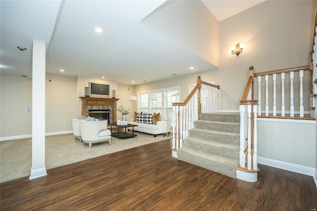 living room featuring wood-type flooring