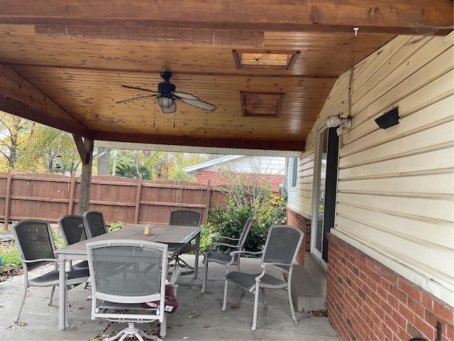 view of patio / terrace with ceiling fan