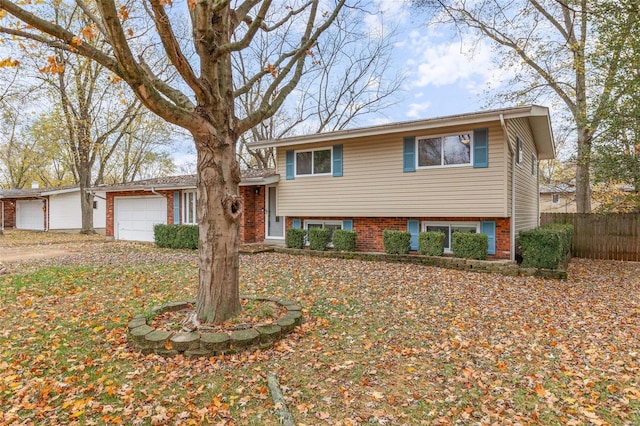 split level home featuring a garage