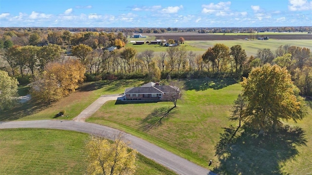 drone / aerial view featuring a rural view