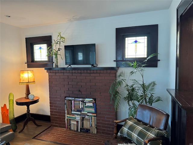 living room featuring hardwood / wood-style flooring