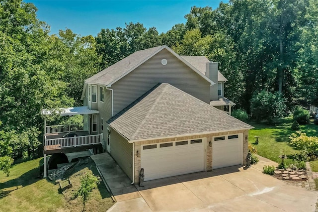 exterior space with a lawn and a porch