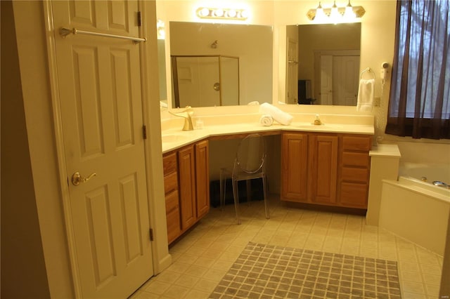 bathroom featuring a bath and vanity