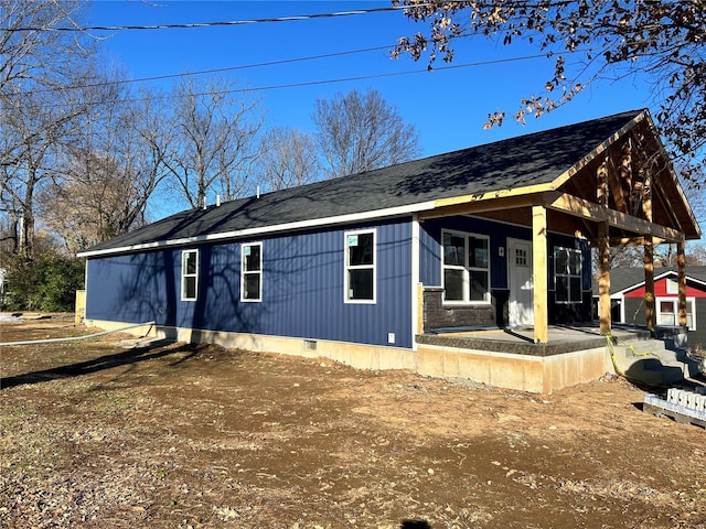 view of home's exterior with a porch