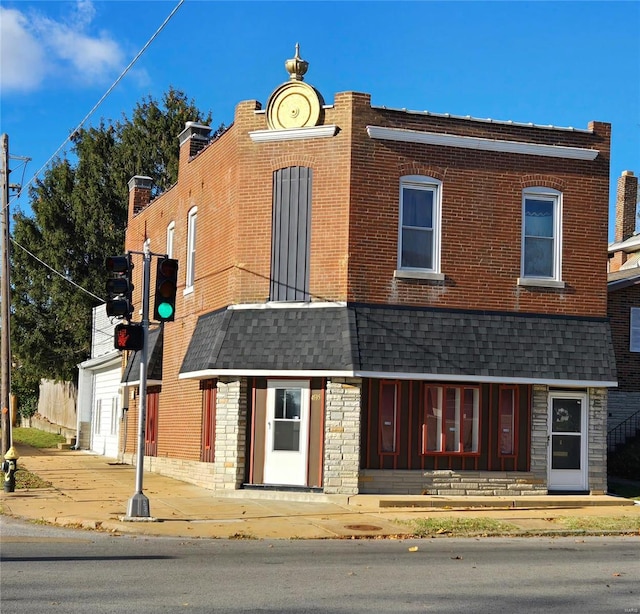 view of property featuring a garage