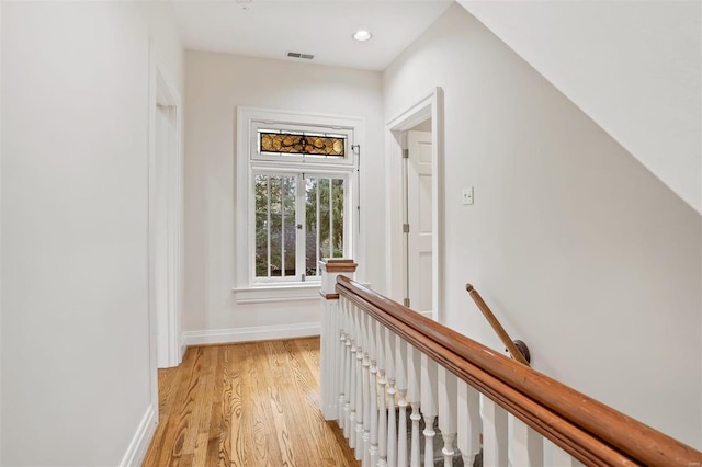 hall featuring light wood-type flooring