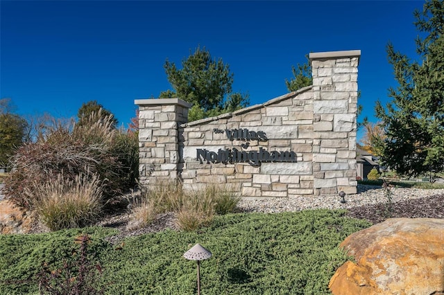 view of community sign