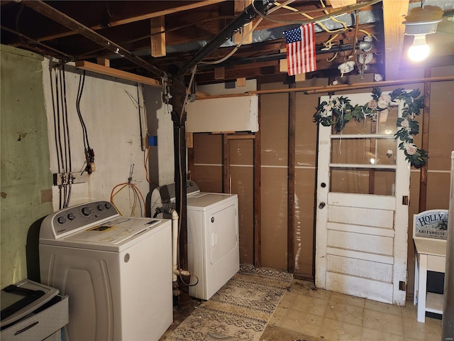 laundry area featuring independent washer and dryer