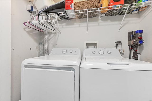 laundry area featuring washing machine and dryer