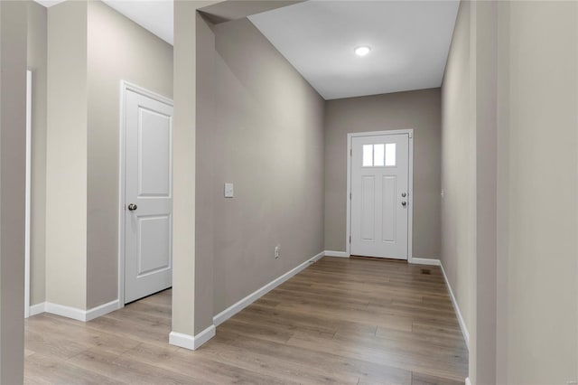 foyer featuring light wood-type flooring