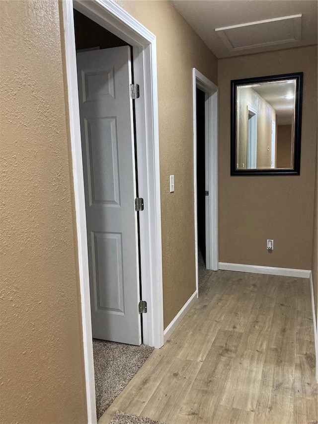 corridor featuring light hardwood / wood-style flooring