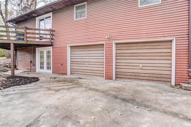 garage with french doors