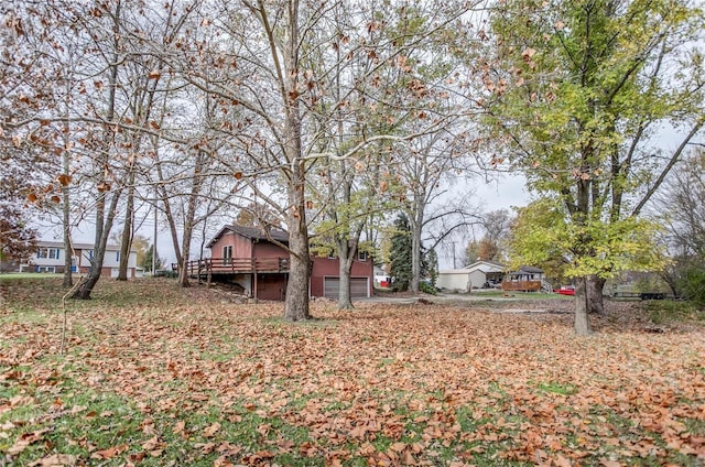 view of yard featuring a deck