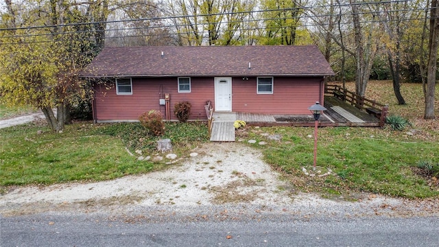 single story home with a deck