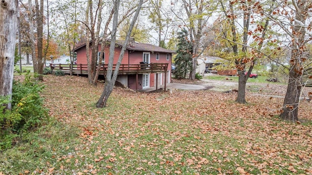 view of yard featuring a deck