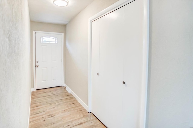 entryway with light wood-type flooring